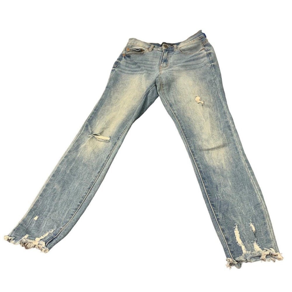 Aeropostale Women's Light Wash Distressed Skinny Flex Effects Jeans HR Size 2‌‌